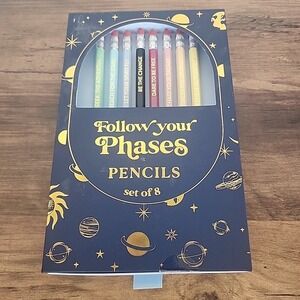 ECCOLO Follow‎ Your Phases Pencils Set of 8 NIB Inspirational Gift Graduation